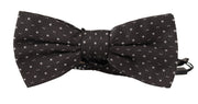Dolce & Gabbana Dark Gray Polka Dot 100% Silk Neck Papillon Tie