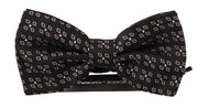 Dolce & Gabbana Dark Gray White Polka Dot 100% Silk Neck Papillon Tie