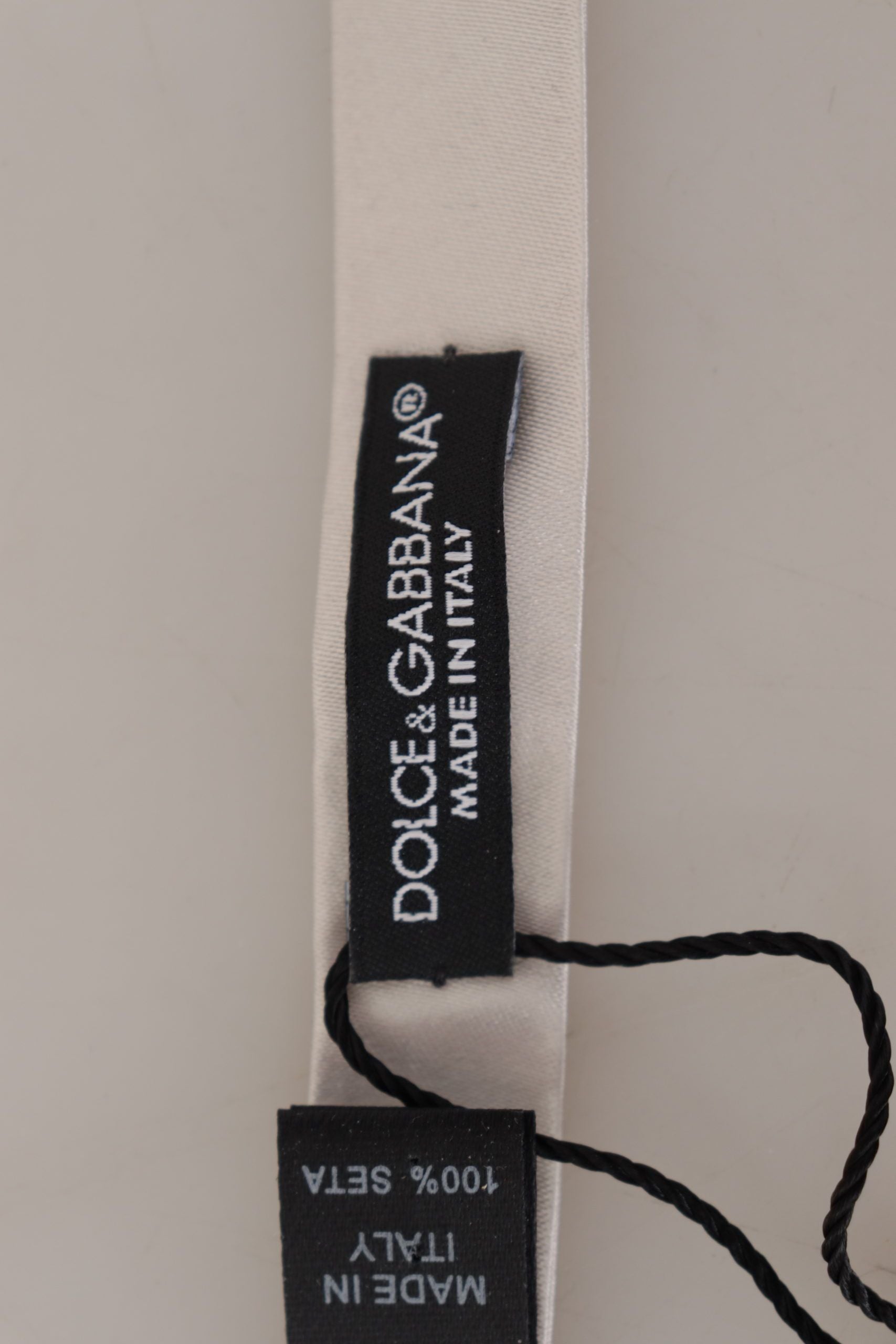 Dolce & Gabbana Exquisite Silk Gray Bow Tie - ACCEXO