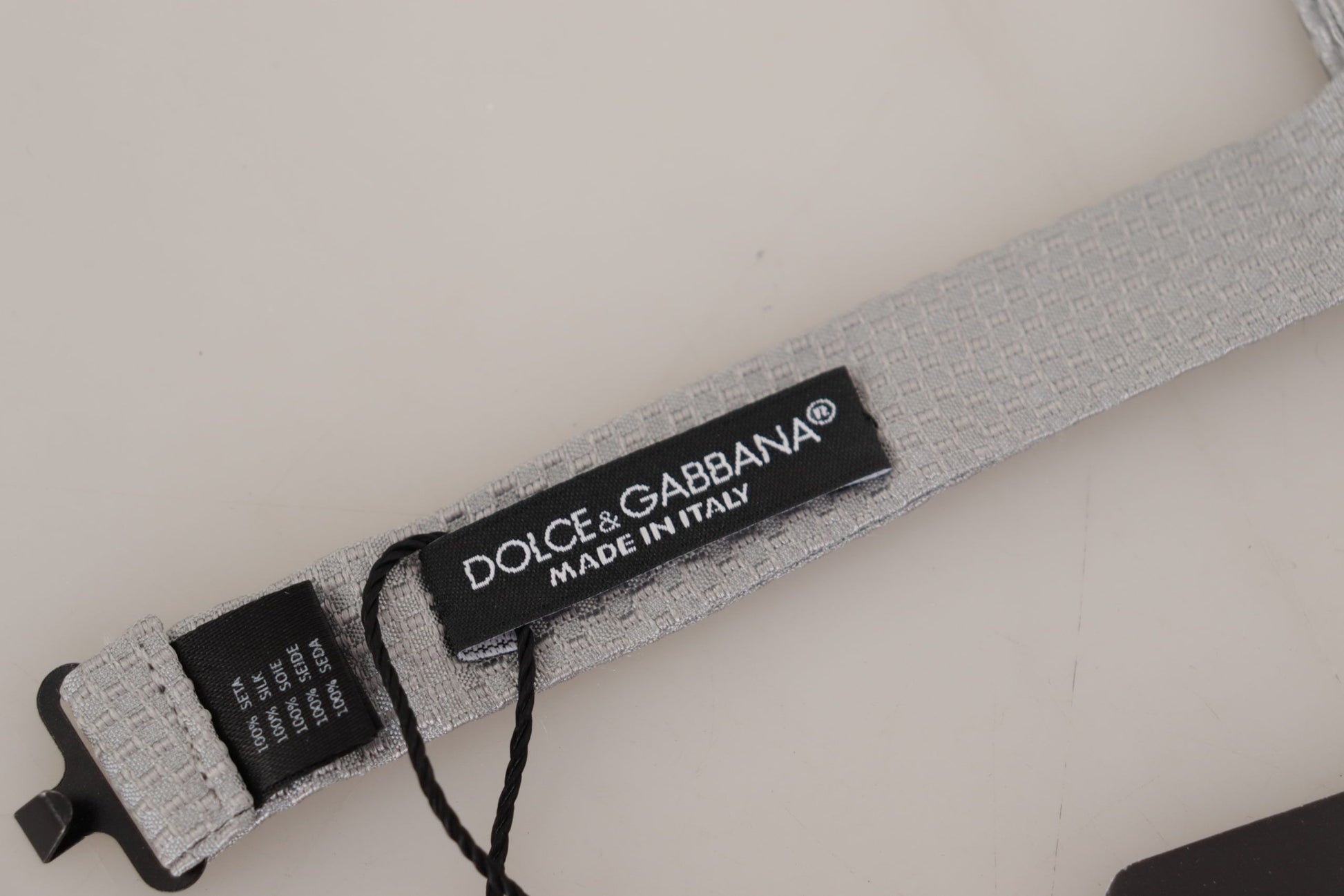 Dolce & Gabbana Chic Gray Silk Bow Tie - ACCEXO