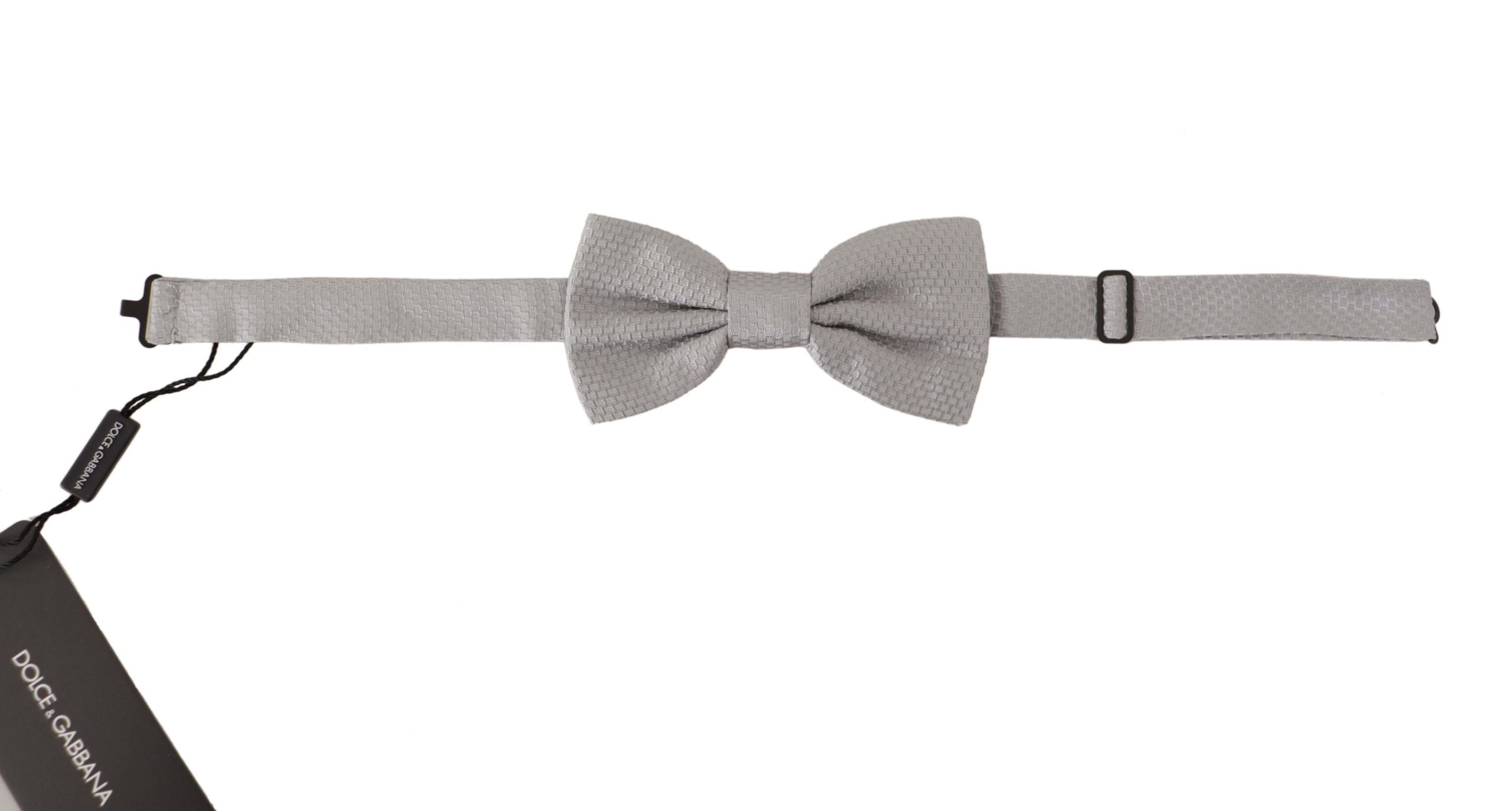 Dolce & Gabbana Chic Gray Silk Bow Tie - ACCEXO