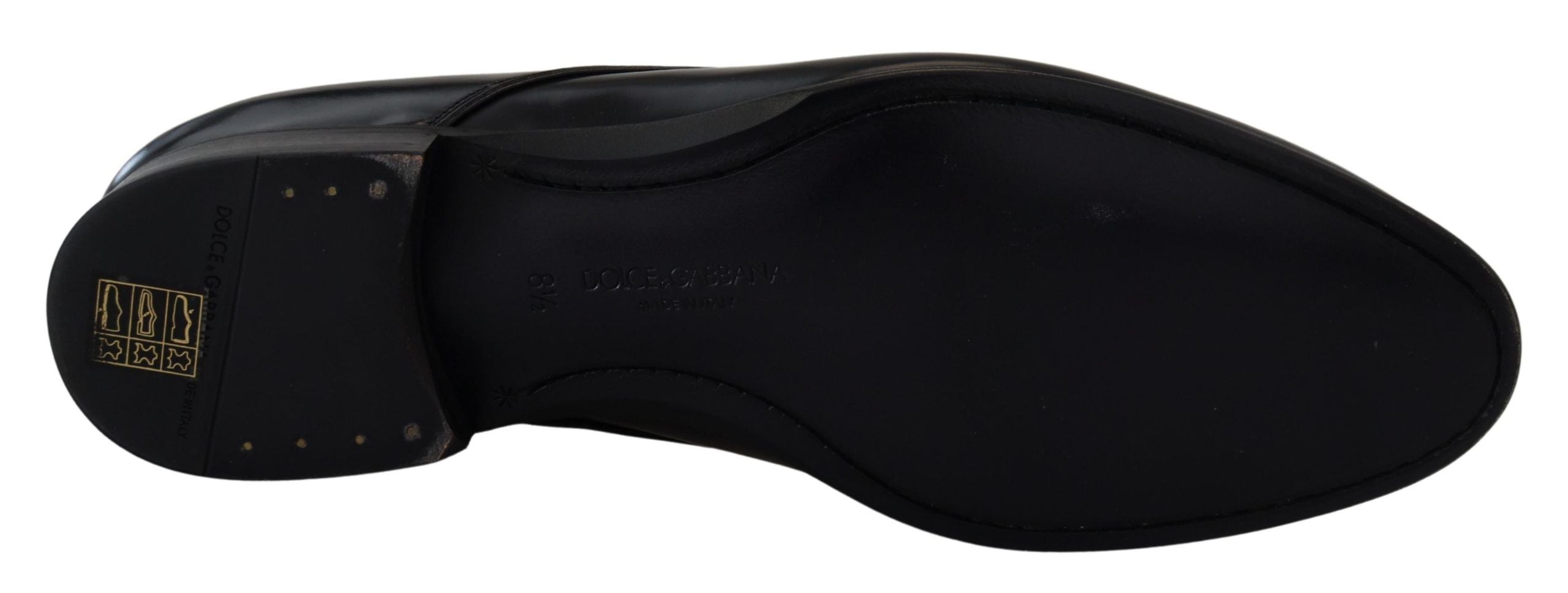 Dolce & Gabbana Elegant Black Leather Derby Shoes - ACCEXO