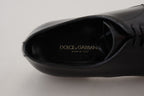 Dolce & Gabbana Elegant Black Leather Derby Shoes - ACCEXO
