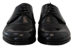 Dolce & Gabbana Elegant Black Leather Derby Shoes - ACCEXO
