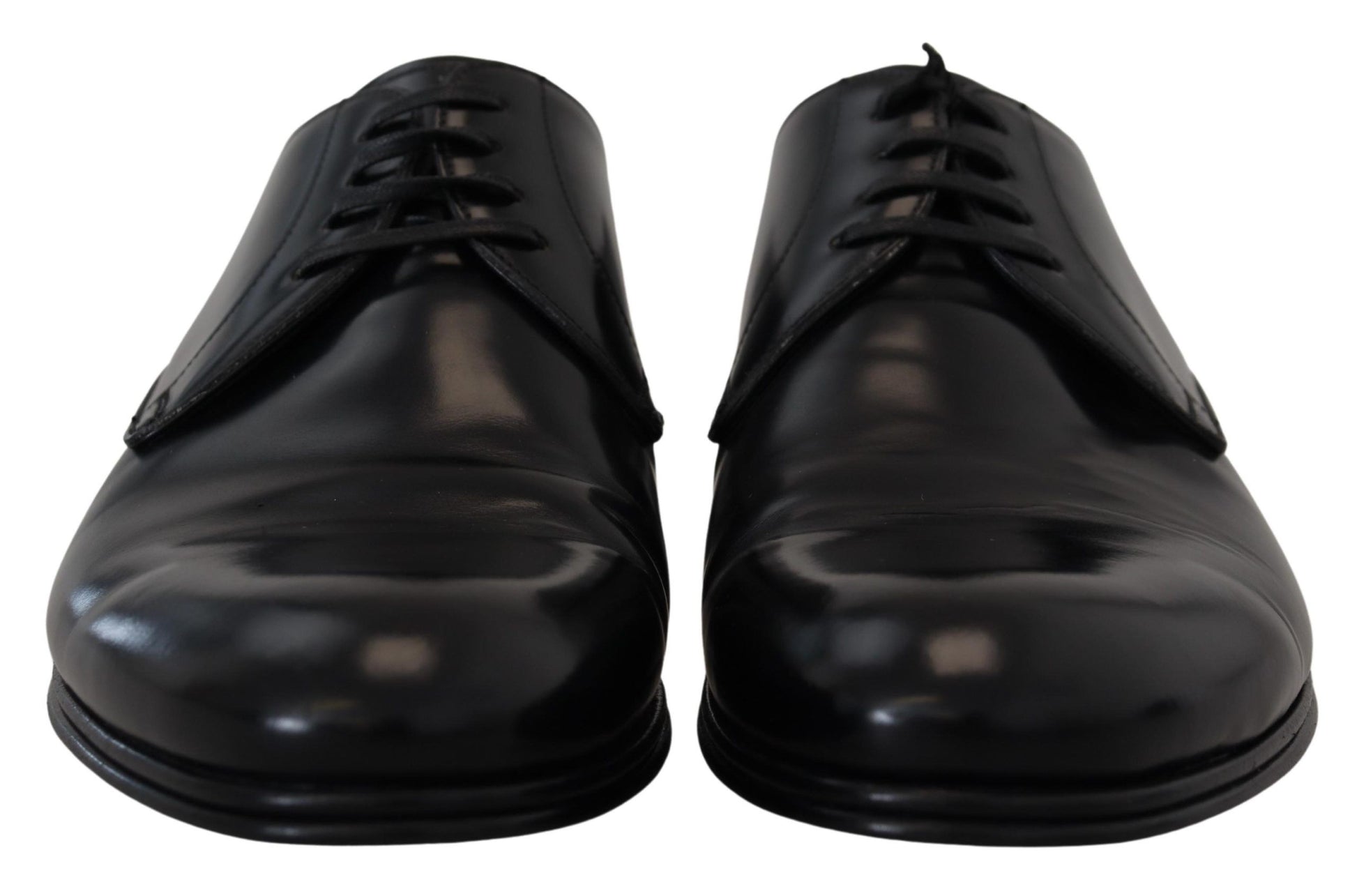 Dolce & Gabbana Elegant Black Leather Derby Shoes - ACCEXO