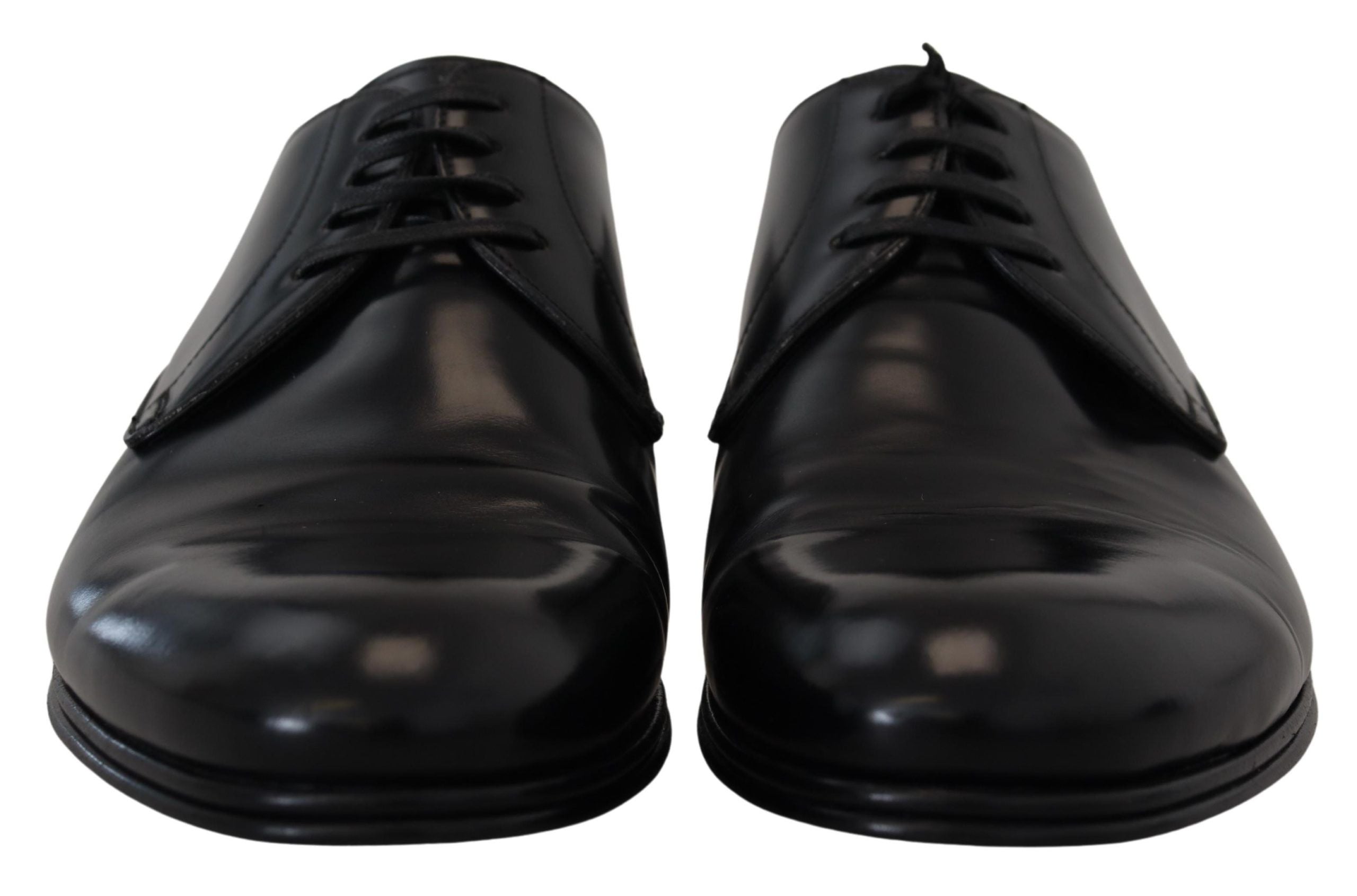 Dolce & Gabbana Elegant Black Leather Derby Shoes - ACCEXO