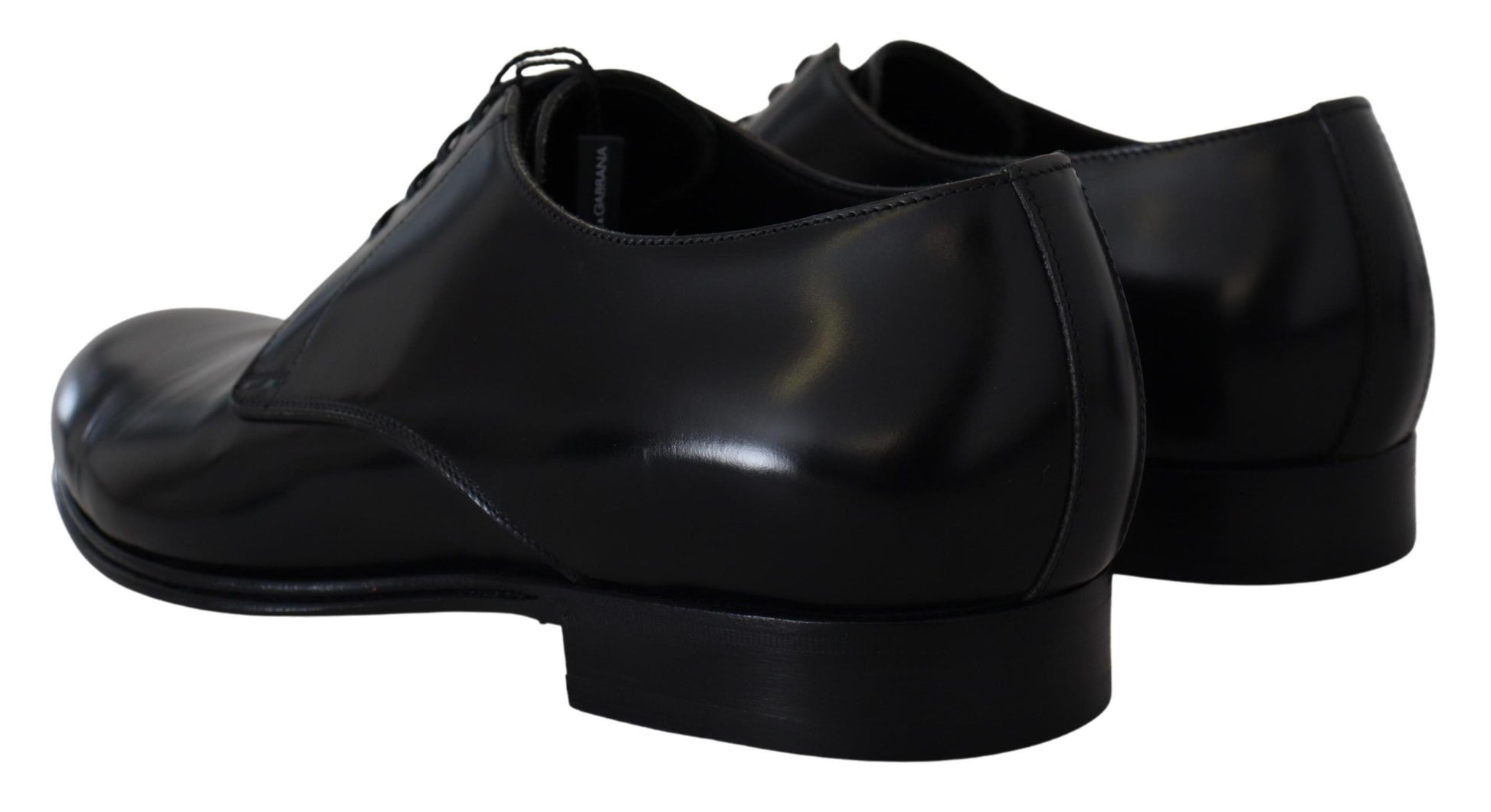 Dolce & Gabbana Elegant Black Leather Derby Shoes - ACCEXO