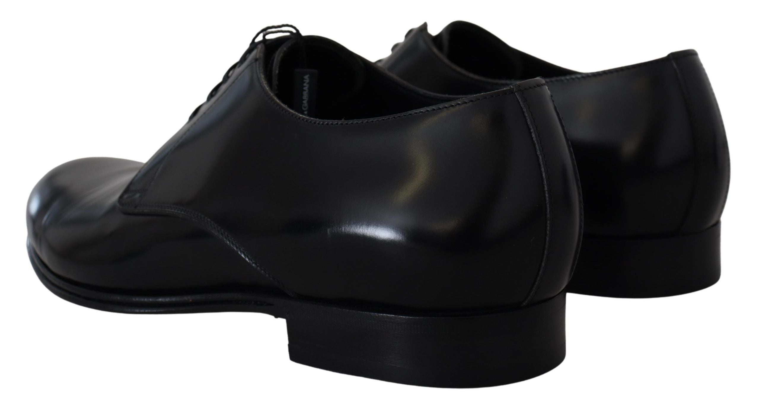 Dolce & Gabbana Elegant Black Leather Derby Shoes - ACCEXO