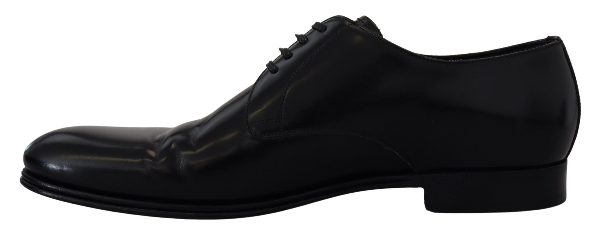 Dolce & Gabbana Elegant Black Leather Derby Shoes - ACCEXO