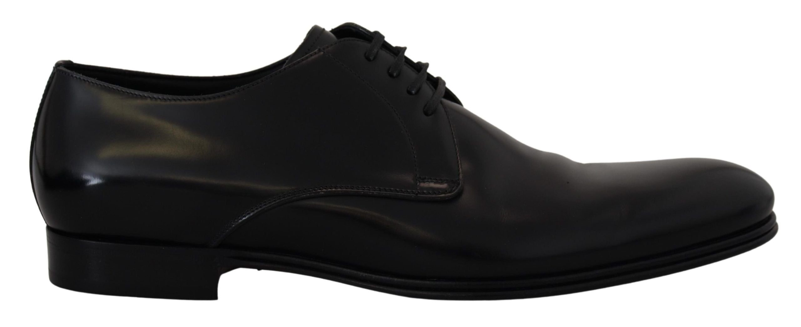 Dolce & Gabbana Elegant Black Leather Derby Shoes - ACCEXO Main image