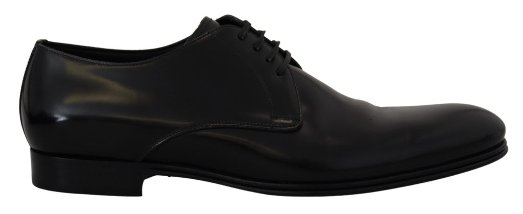 Dolce & Gabbana Elegant Black Leather Derby Shoes - ACCEXO
