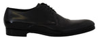 Dolce & Gabbana Elegant Black Leather Derby Shoes - ACCEXO