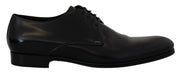 Dolce & Gabbana Elegant Black Leather Derby Shoes - ACCEXO