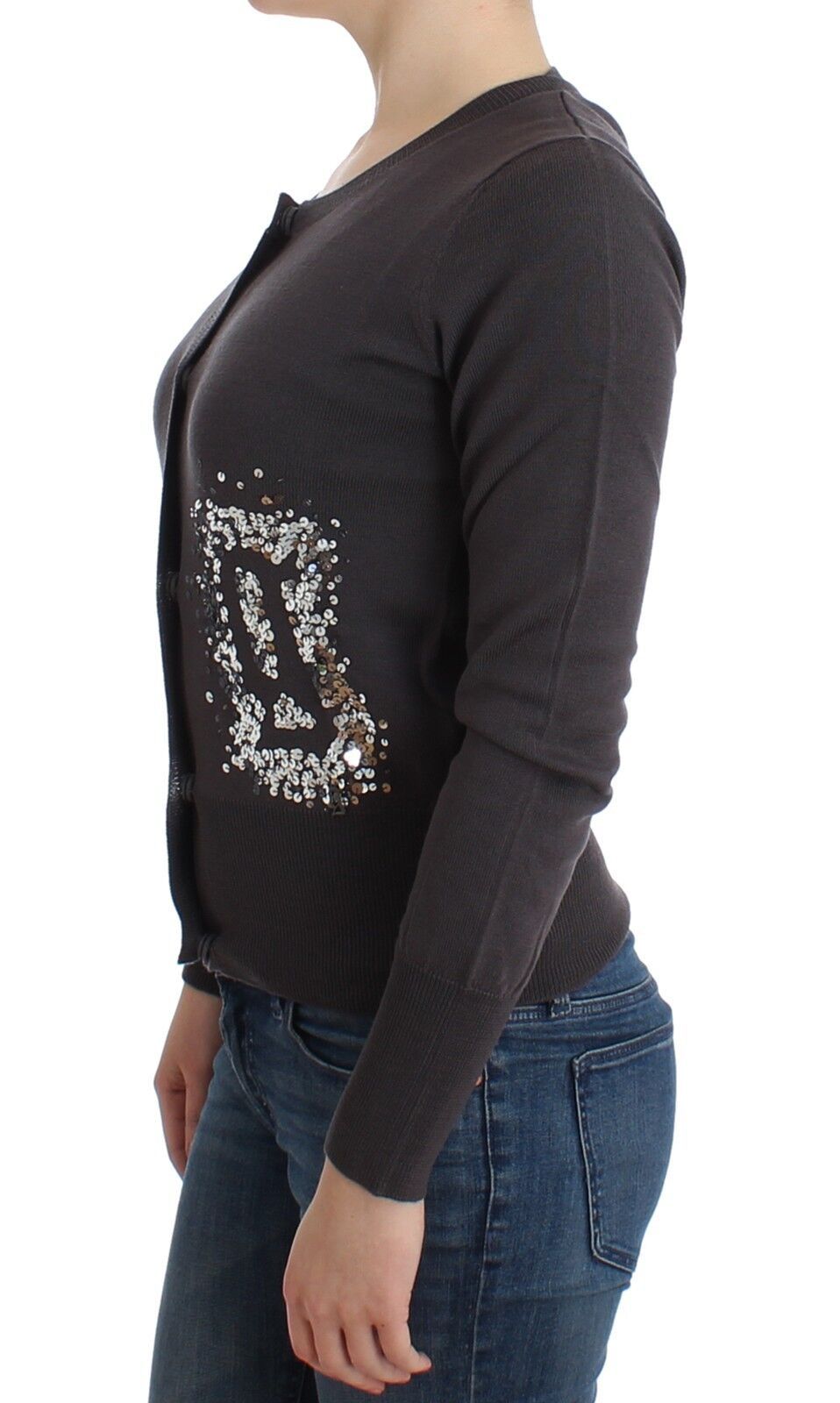 John Galliano Elegant Purple Sequined Wool Cardigan - ACCEXO