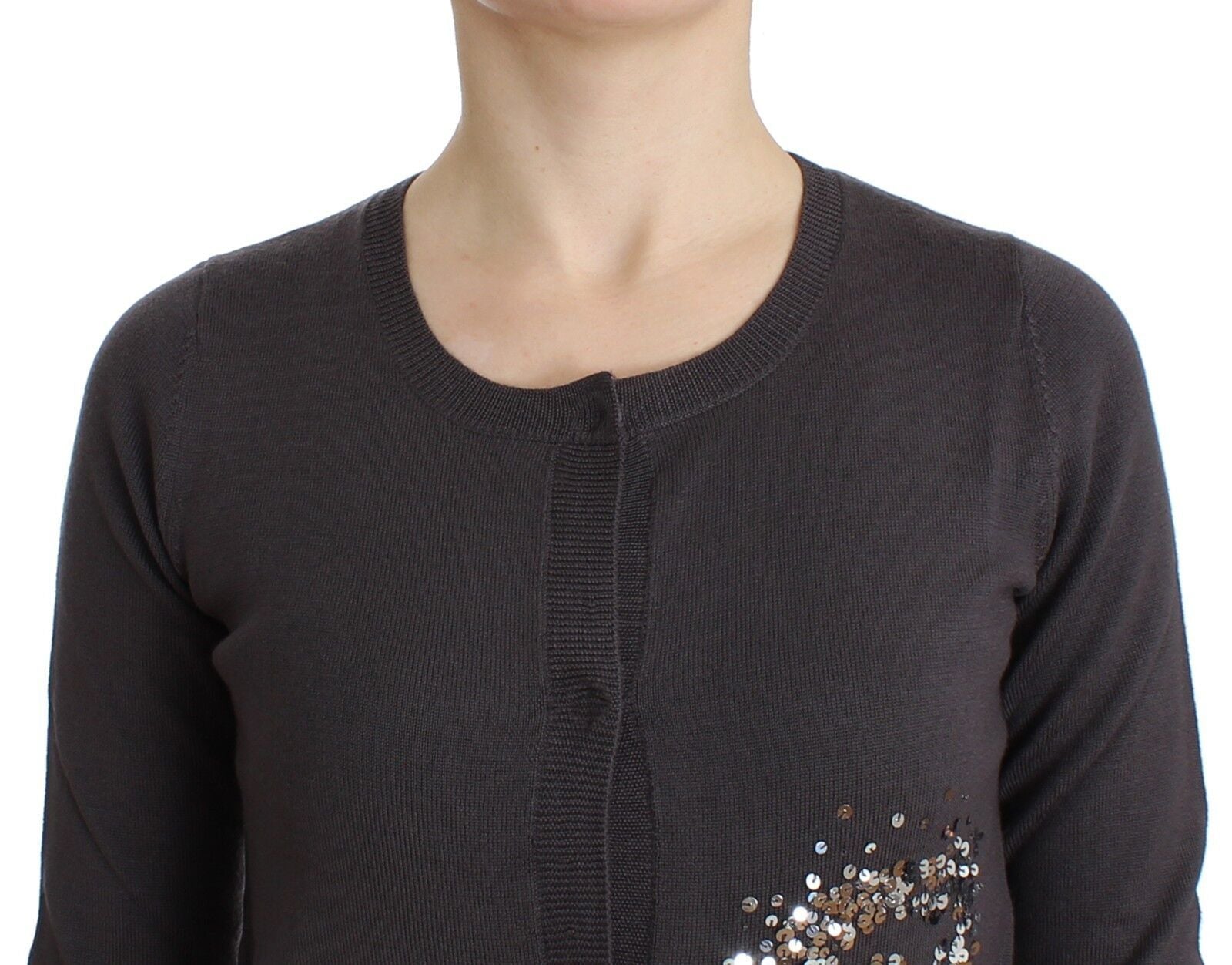 John Galliano Elegant Purple Sequined Wool Cardigan - ACCEXO