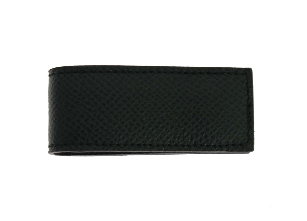 Dolce & Gabbana Green Leather Magnet Money Clip - ACCEXO