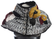 Dolce & Gabbana Elegant Floral Sequined Fur Scarf - ACCEXO