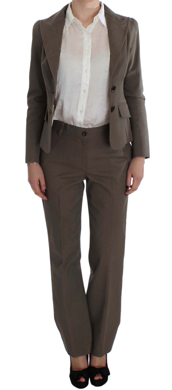BENCIVENGA Beige Wool-Cotton Suit Set Chic Elegance - ACCEXO