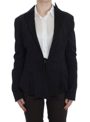 Exte Black Stretch Single Breasted Blazer Jacket - ACCEXO