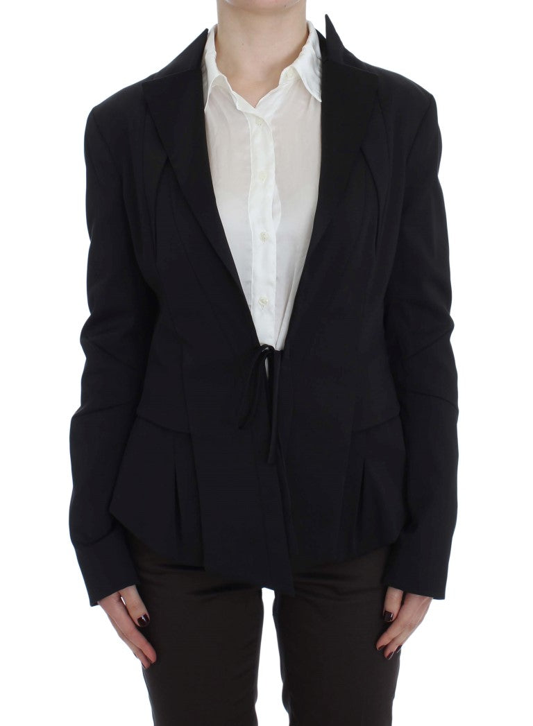 Exte Black Stretch Single Breasted Blazer Jacket - ACCEXO