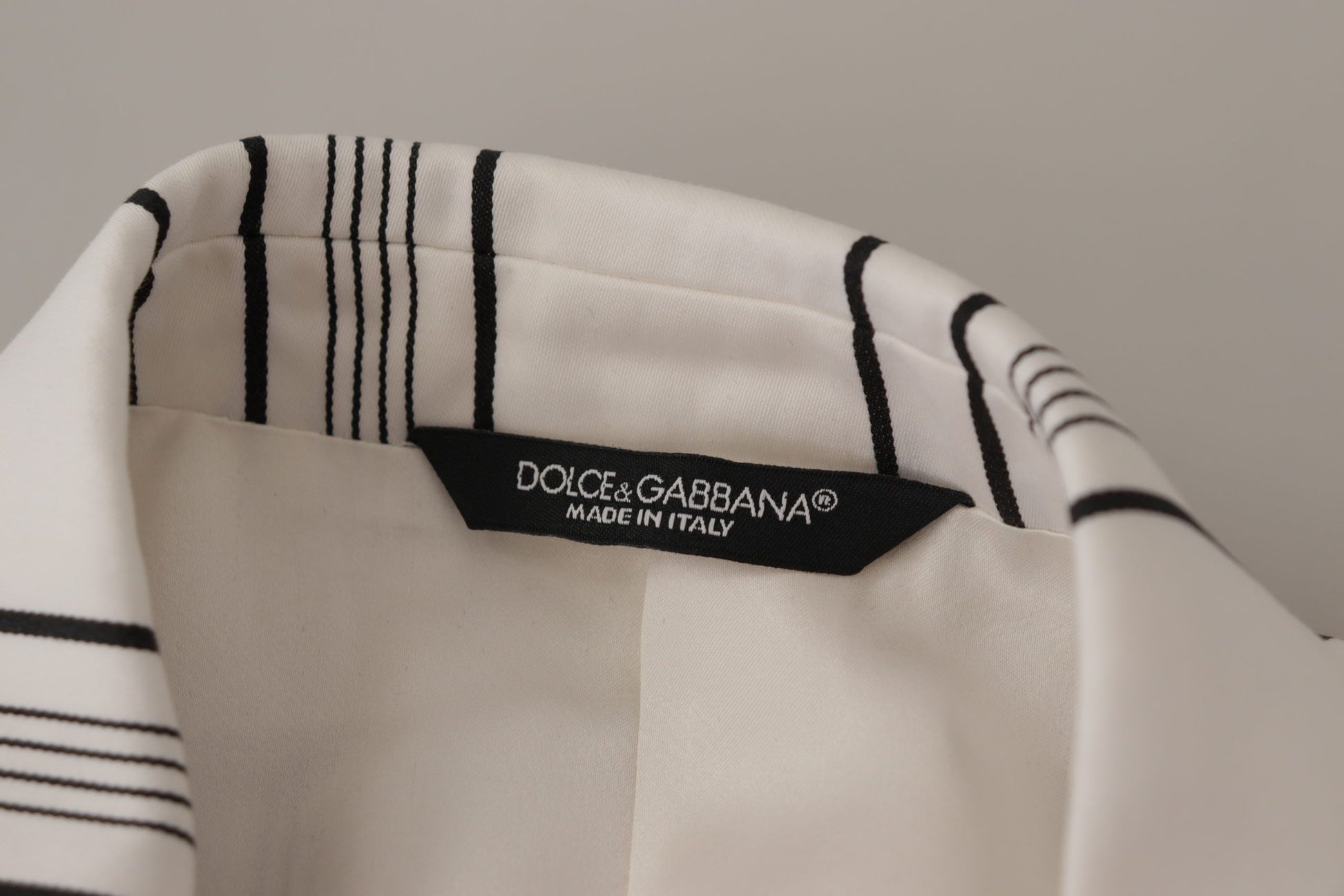Dolce & Gabbana Elegant Striped Cotton Blend Blazer - ACCEXO