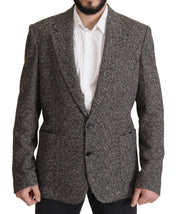 Dolce & Gabbana Exquisite Gray Herringbone Blazer Jacket - ACCEXO