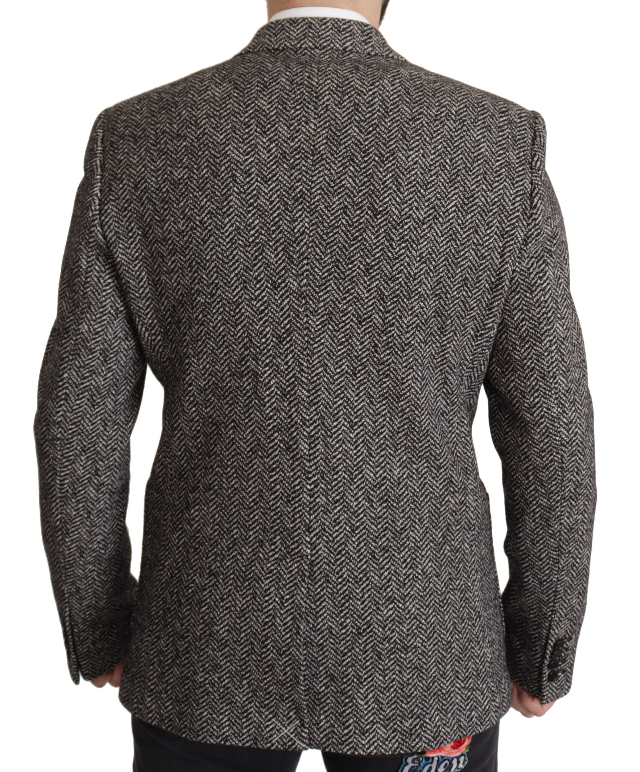 Dolce & Gabbana Exquisite Gray Herringbone Blazer Jacket - ACCEXO