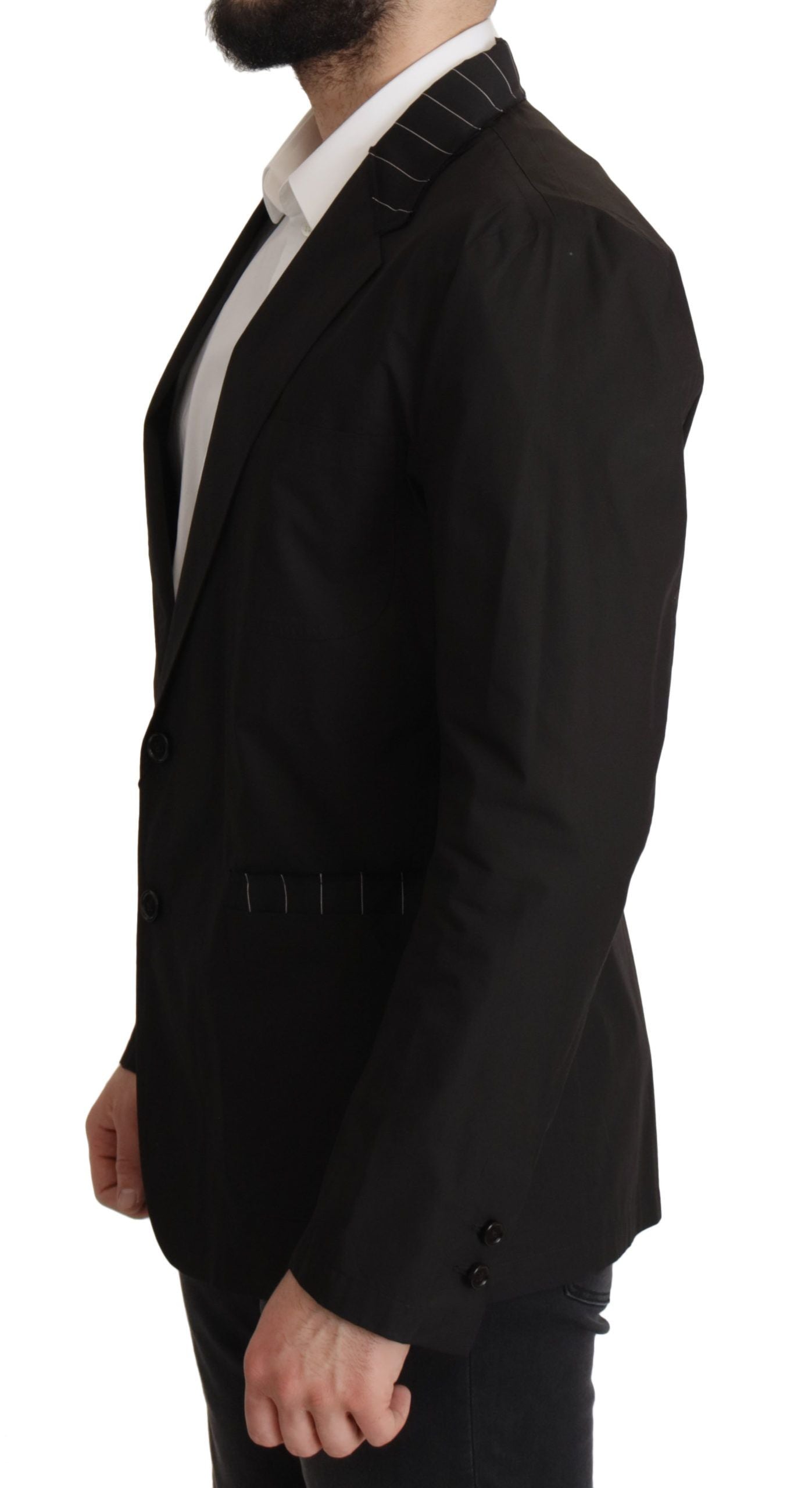 Dolce & Gabbana Black Cotton Single Breasted Blazer Jacket Secondary image