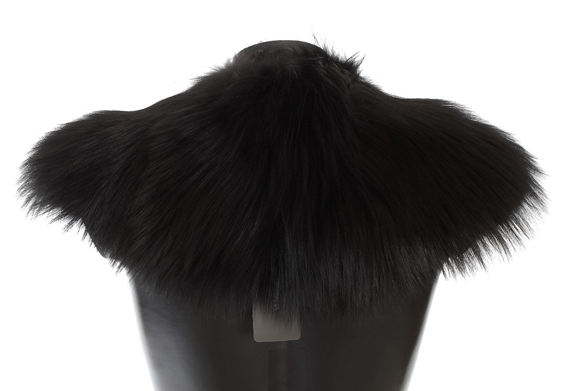 Dolce & Gabbana Black Fox Fur Chic Shoulder Wrap - ACCEXO