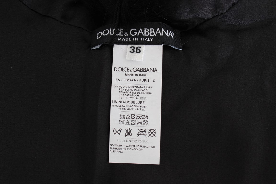 Dolce & Gabbana Black Fox Fur Chic Shoulder Wrap - ACCEXO
