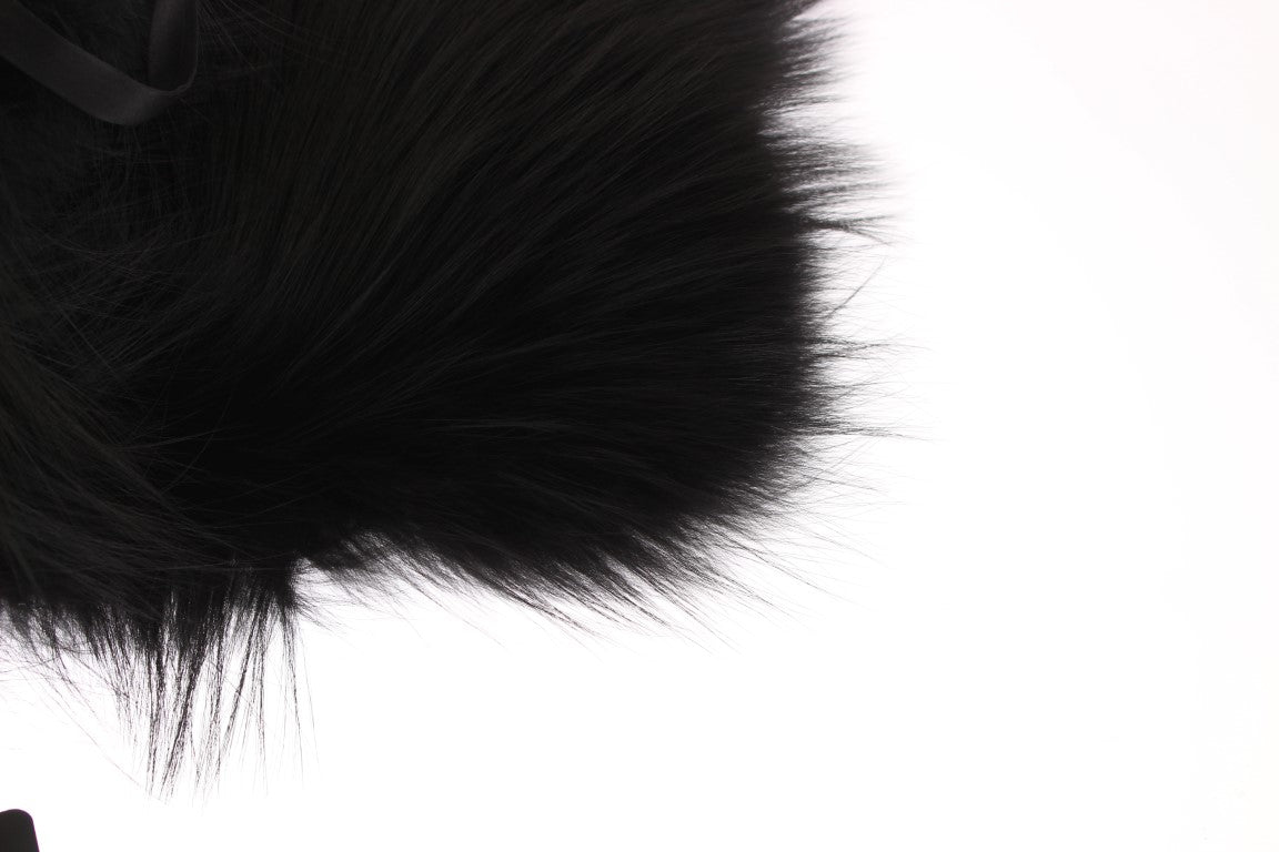 Dolce & Gabbana Black Fox Fur Chic Shoulder Wrap - ACCEXO