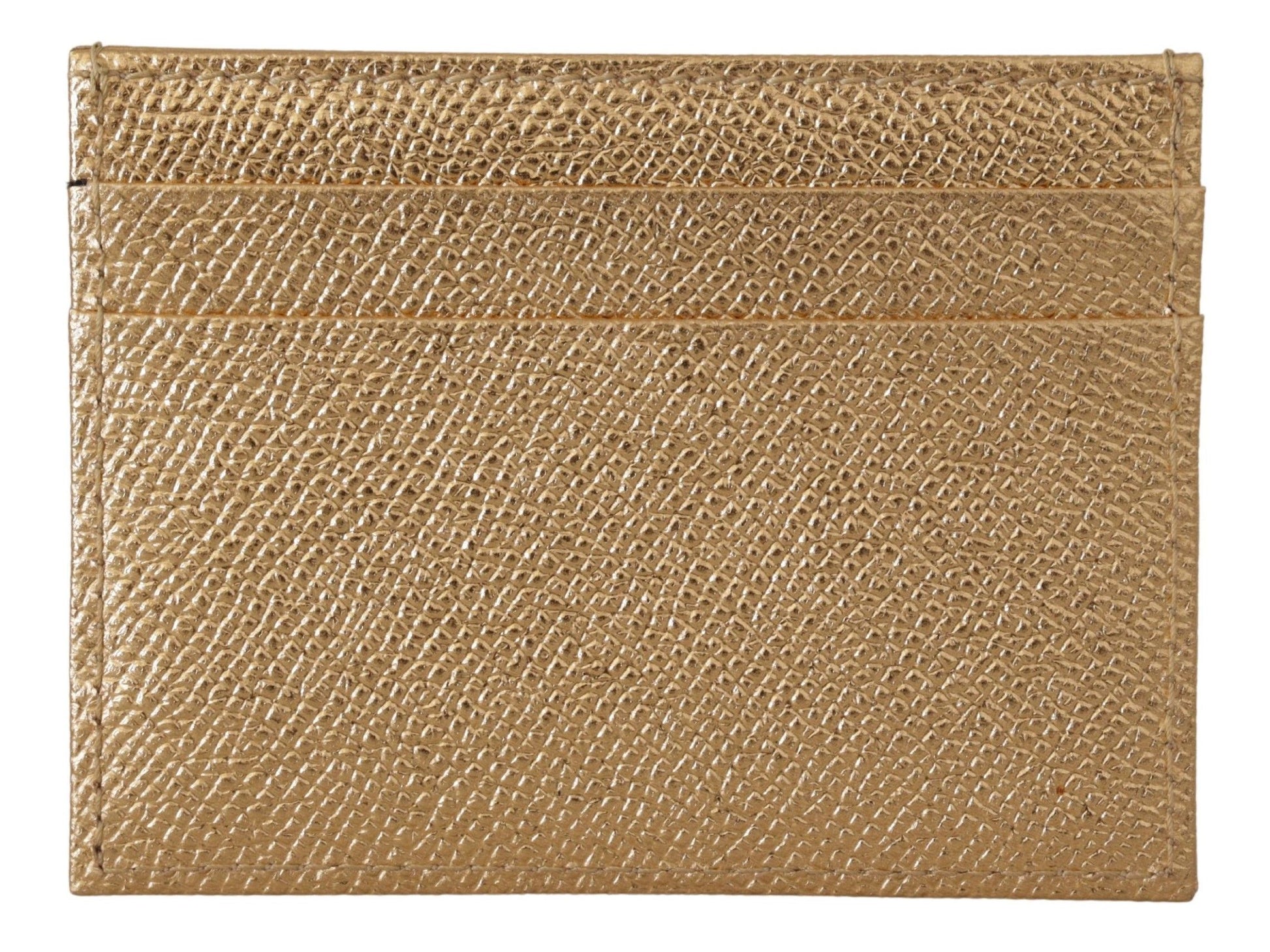 Dolce & Gabbana Elegant Gold Leather Cardholder - ACCEXO