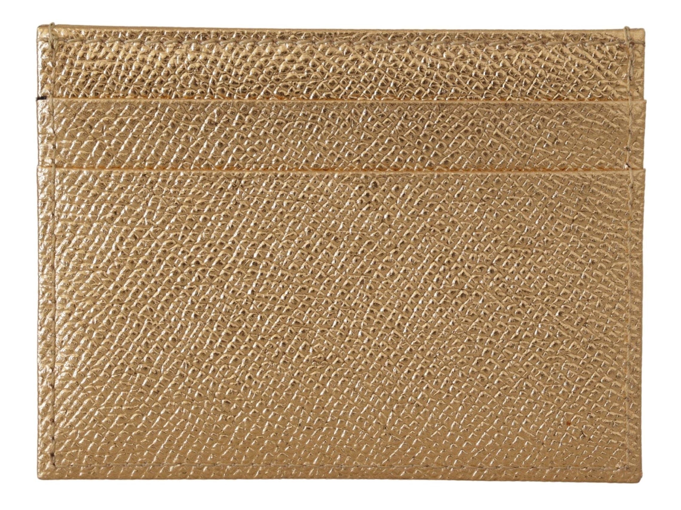Dolce & Gabbana Elegant Gold Leather Cardholder - ACCEXO