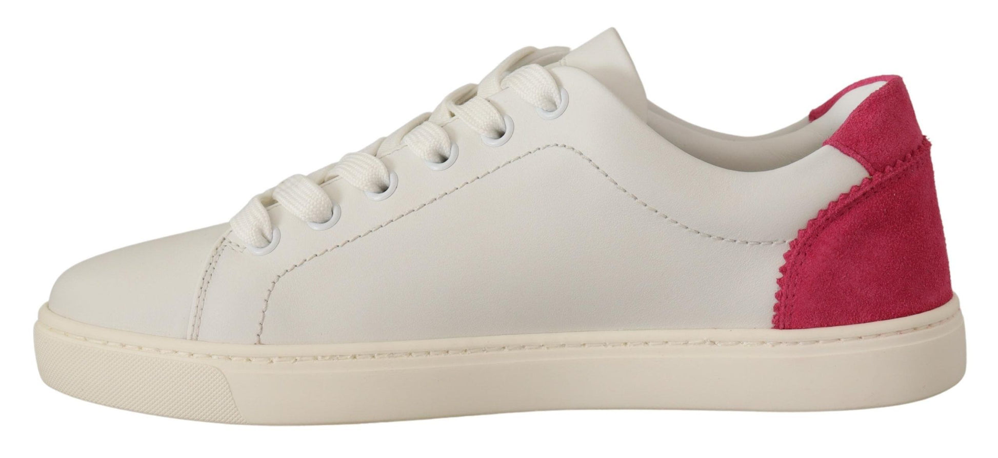 Dolce & Gabbana Elegant White Leather Low-Top Sneakers - ACCEXO