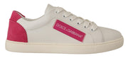 Dolce & Gabbana Elegant White Leather Low-Top Sneakers - ACCEXO