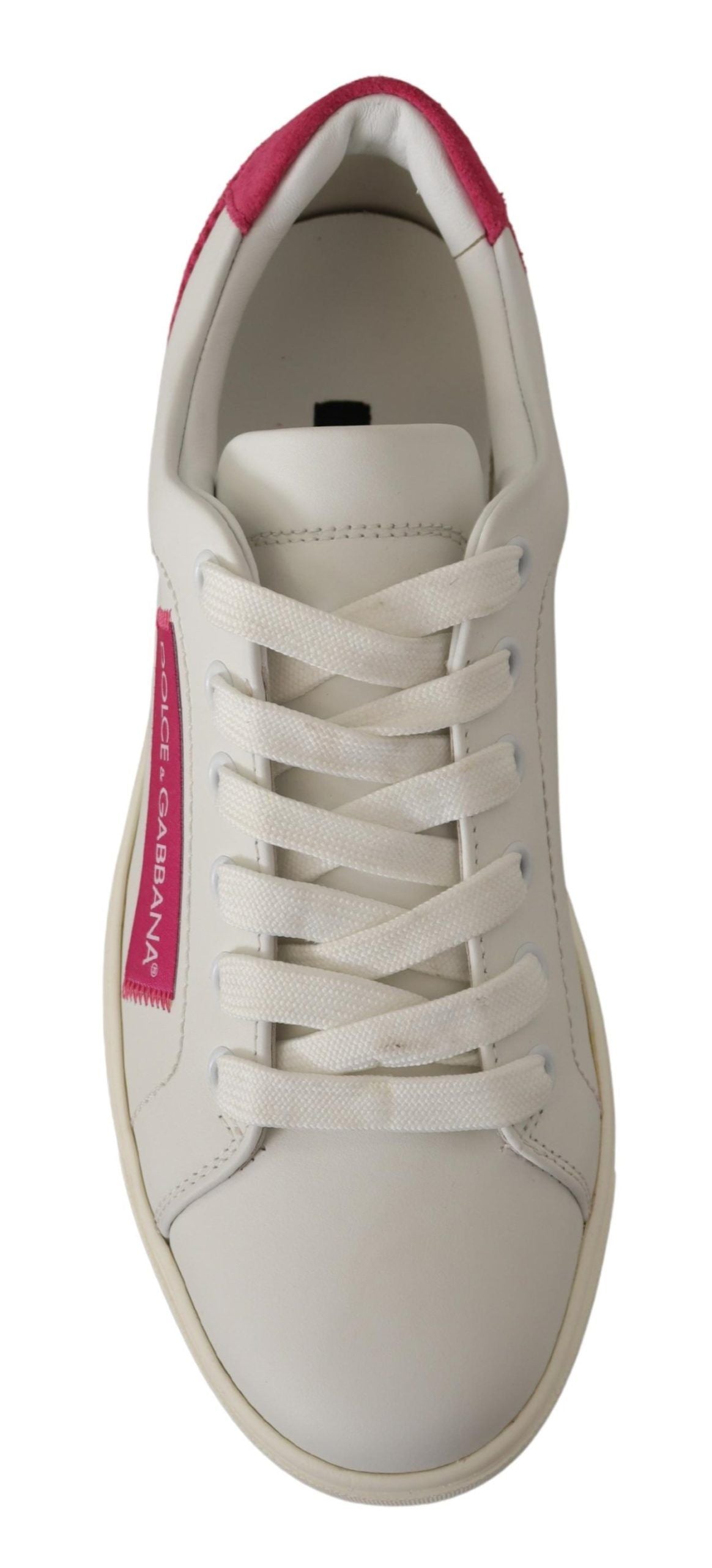 Dolce & Gabbana Elegant White Leather Low-Top Sneakers - ACCEXO