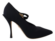 Dolce & Gabbana Chic Black Mary Jane Sock Pumps with Crystals - ACCEXO