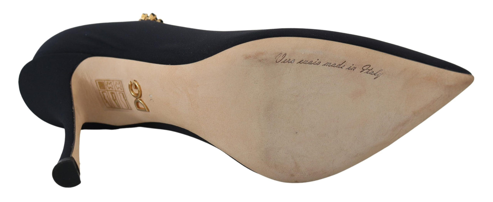 Dolce & Gabbana Chic Black Mary Jane Sock Pumps with Crystals - ACCEXO