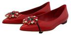 Dolce & Gabbana Red Suede Crystal Loafers - Exquisite Elegance - ACCEXO