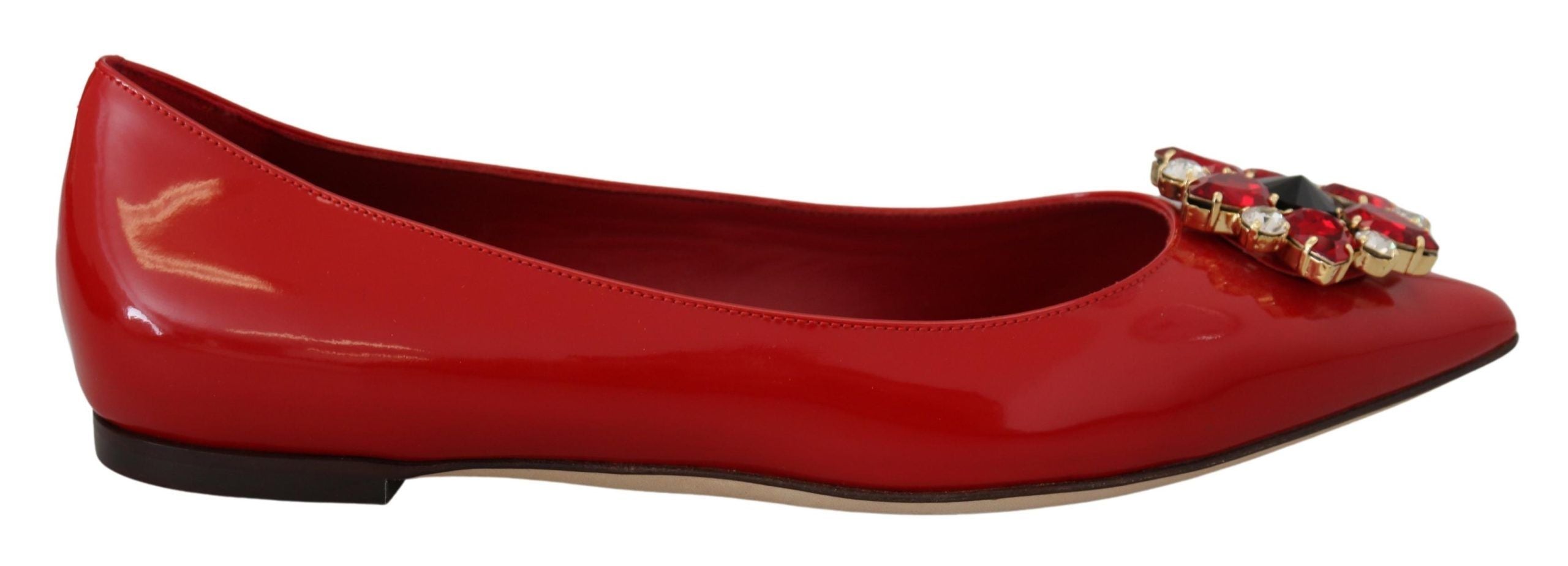 Dolce & Gabbana Red Suede Crystal Loafers - Exquisite Elegance - ACCEXO Main image