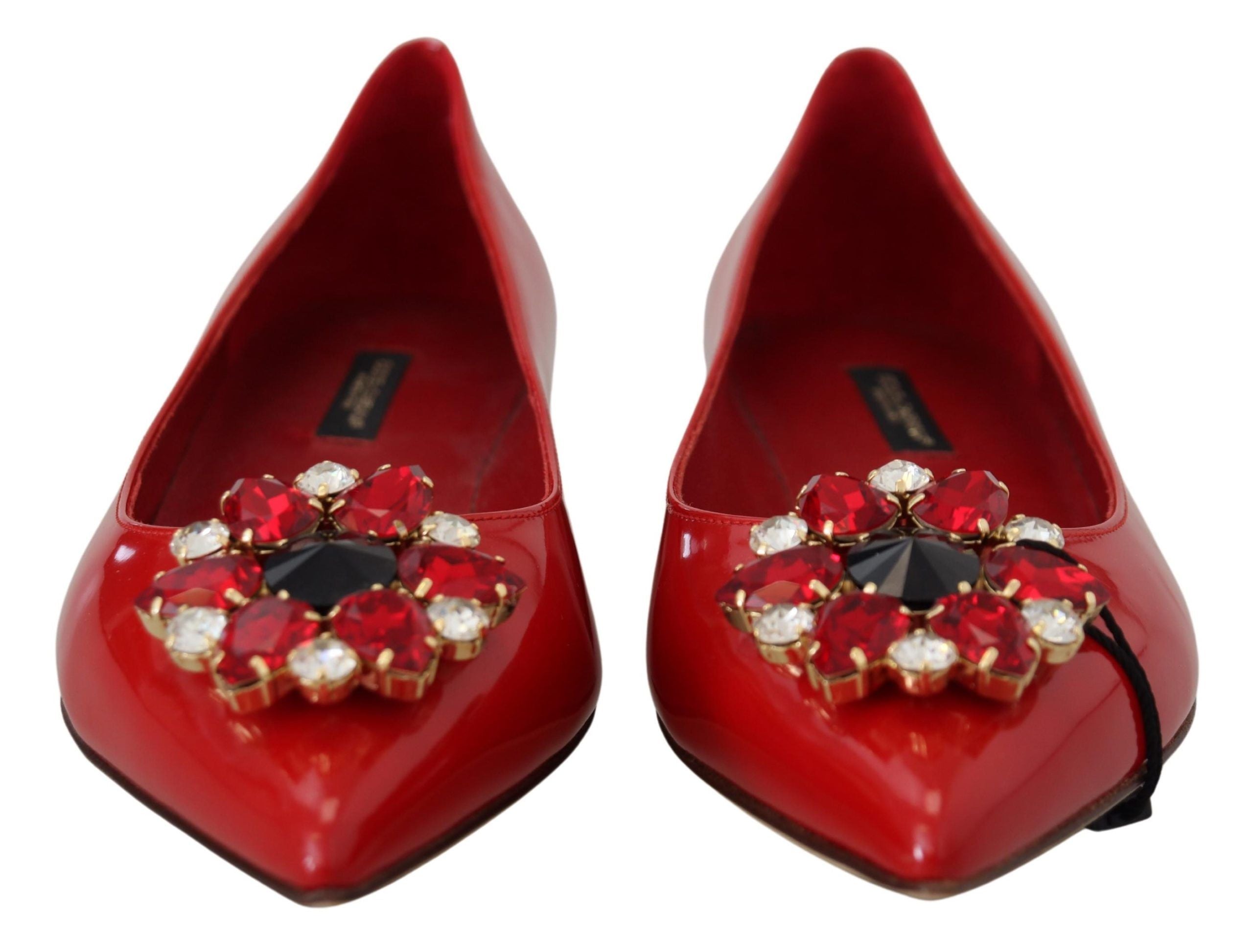 Dolce & Gabbana Red Suede Crystal Loafers - Exquisite Elegance - ACCEXO