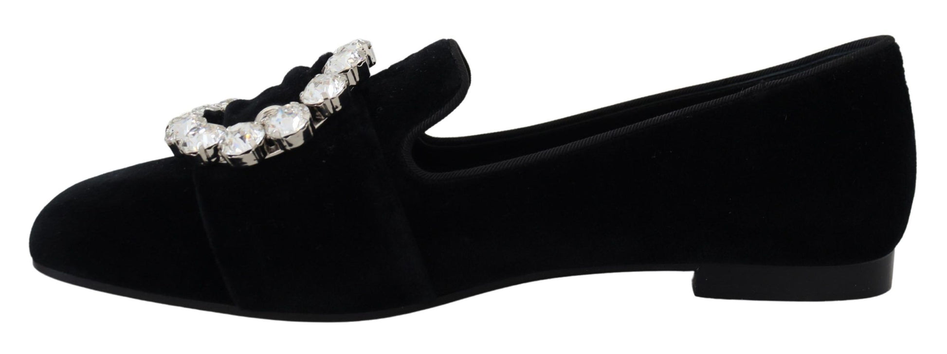 Dolce & Gabbana Chic Velvet Crystal-Embellished Loafers - ACCEXO