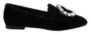 Dolce & Gabbana Chic Velvet Crystal-Embellished Loafers - ACCEXO