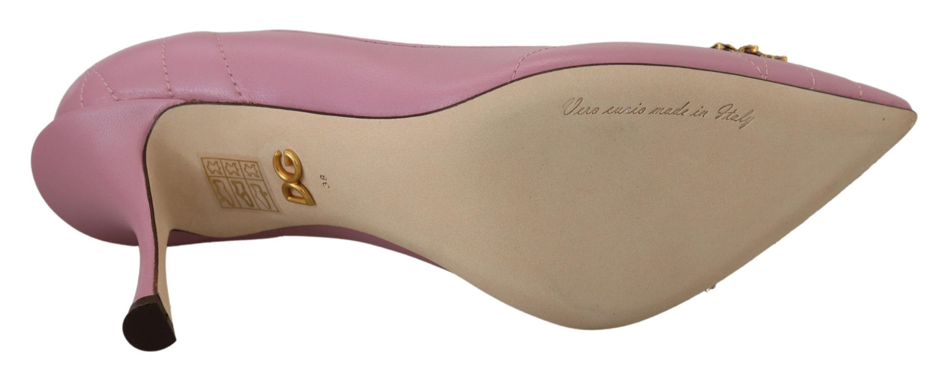 Dolce & Gabbana Devotion Leather Heels in Pink - ACCEXO