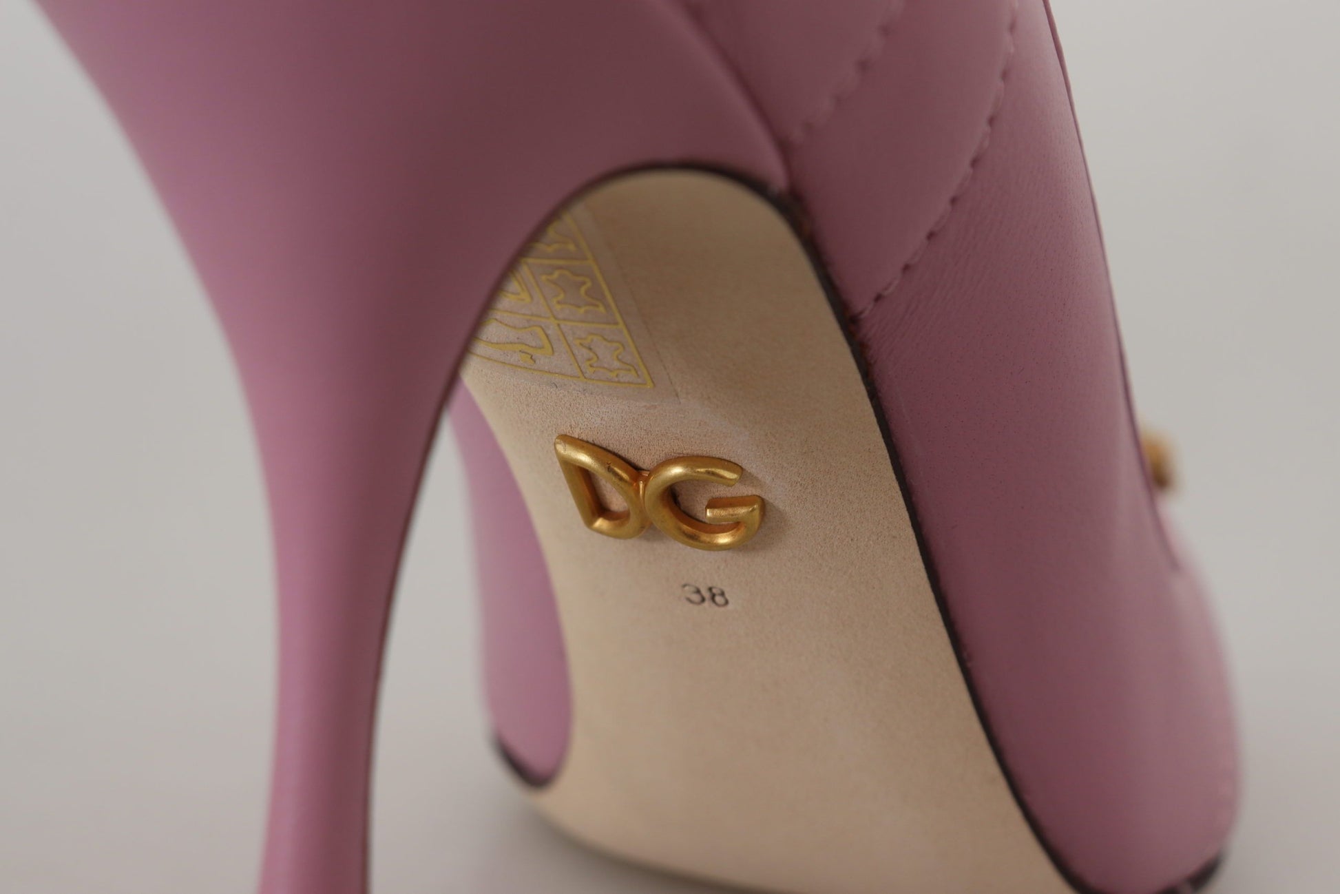 Dolce & Gabbana Devotion Leather Heels in Pink - ACCEXO
