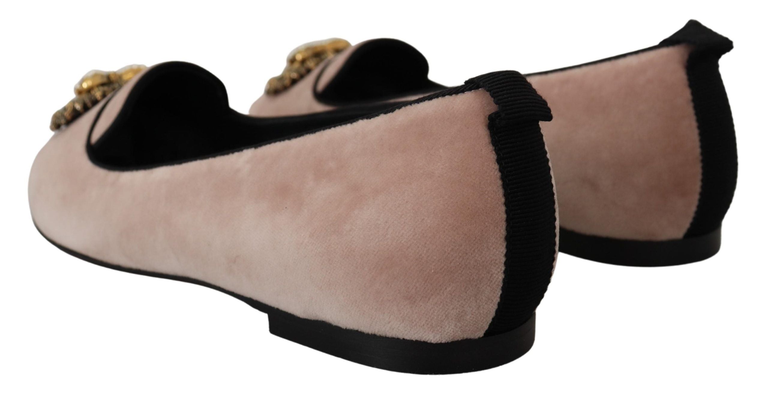 Dolce & Gabbana Elegant Pink Velvet Devotion Loafers - ACCEXO