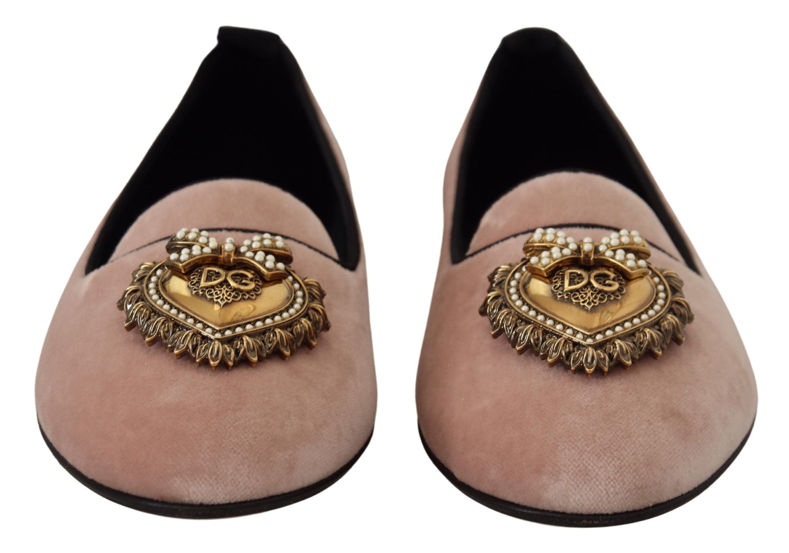 Dolce & Gabbana Elegant Pink Velvet Devotion Loafers - ACCEXO