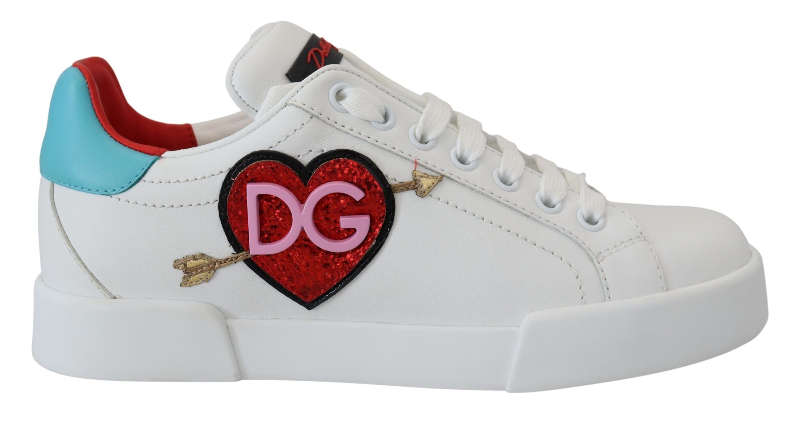 Dolce & Gabbana Elegant White Portofino Leather Sneakers - ACCEXO