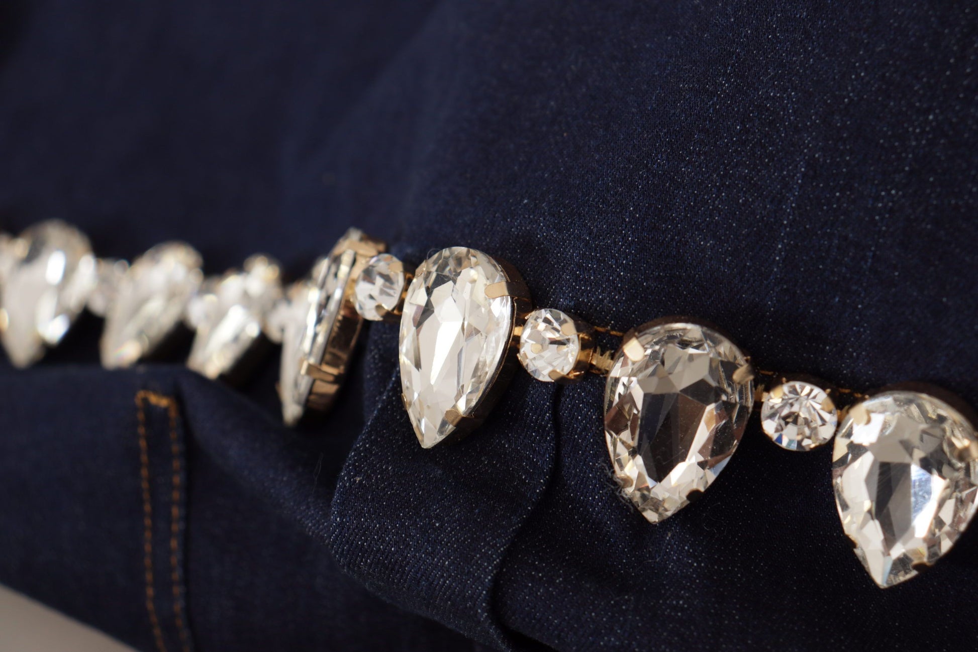 Dolce & Gabbana Elegant Crystal-Embellished Denim Jacket - ACCEXO