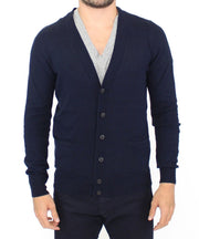 Ermanno Scervino Chic Blue Wool Blend Cardigan Sweater - ACCEXO